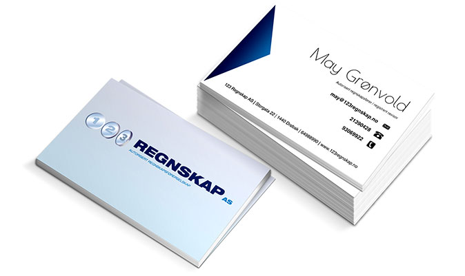 Visittkort til 123 Regnskap